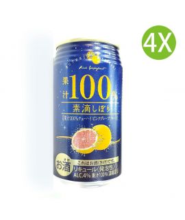 4X 日本製 [粉紅西柚汁汽酒] 100%果汁 SUTEKI SHIBORI Chu-Hi  (350ml x 4) (藍罐) [1038302]