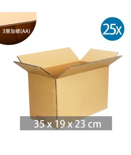 包装紙箱 (4R3) - 35 x 19 x 23cm 3層加硬紙箱 x 25pcs + Fragile 貼紙 x 10pcs