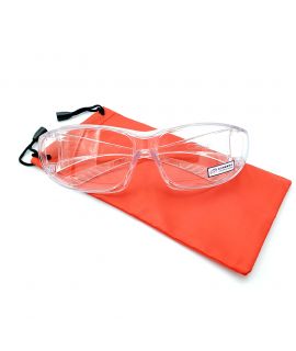 台灣製 1X (眼鏡袋) 醫療所用 防飛沫防疫抗疫護目鏡一副裝 (透明框)