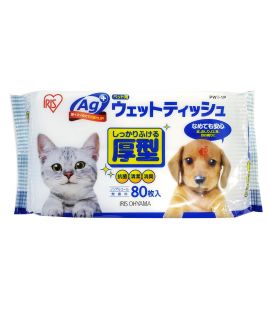 日本 IRIS 寵物用濕巾 銀離子抗菌(80枚入)