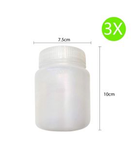 3X 樣品容器瓶 液體防漏密封 7.5cm (D) x 10cm (H)300ml