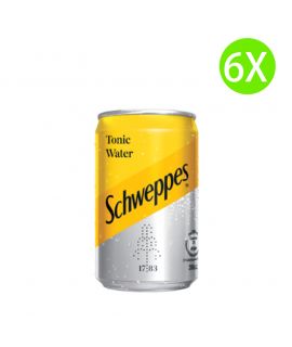 香港製 6X Schweppes tonic 玉泉 湯力水 - 黃色罐 迷你罐 (200ml x 6 罐)