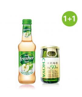 Fresa 瓶裝汽水蘋果味250ml + 日本製 Choya-經典梅酒50ml, 日本潮飲 Plum apple cider