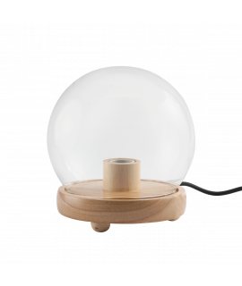 MOMAX 實木燈泡底座連玻璃燈罩 (球體) VPD0094
