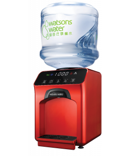 屈臣氏家居水機 - Wats-Touch即熱式冷熱水機 (紅) + 8樽12公升家庭裝蒸餾水