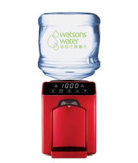 屈臣氏 - Wats-Touch Mini 即熱式溫熱水機 (紅) + 8樽12公升家庭裝蒸餾水 